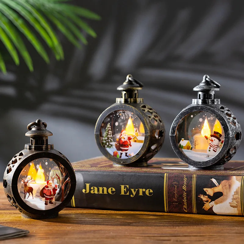 Christmas decorations retro night lights luminous gifts window ornaments desktop layout props atmosphere pendant desk decoration