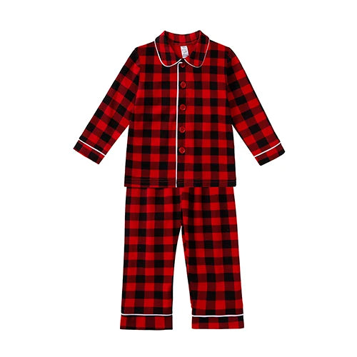 2025 Christmas Pyjamas Sets Kids Girls Boys Loungewear baby Pajamas Matching Family Pjs Winter Baby Soft Velvet Plaid Dress
