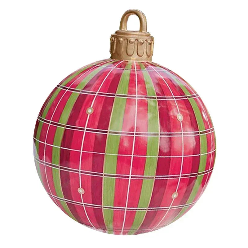 2025 Christmas 60cm Outdoor Inflatable Ball PVC Giant Big Ball Tree Ornament Outdoor Toy Ball Christmas Gift Ornament 2026