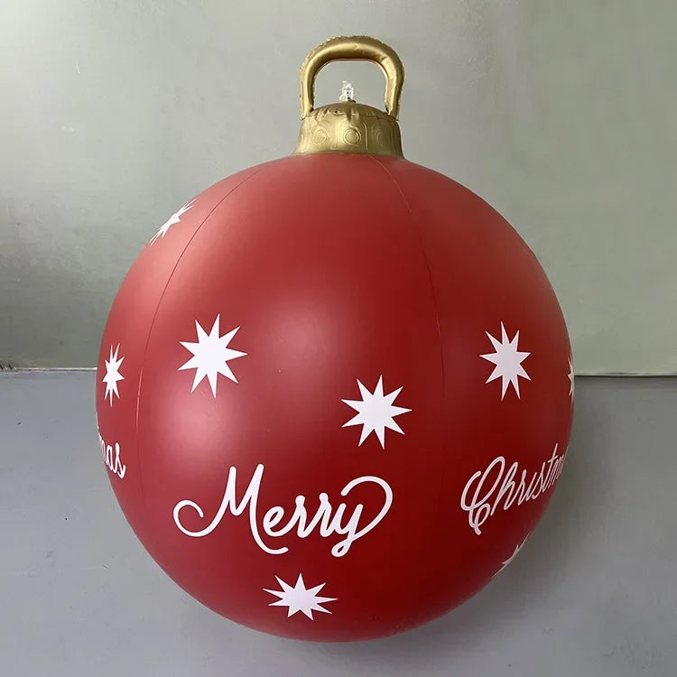 Christmas Inflatable Decorated Ball 60cm PVC Giant Big Large Balls Xmas Tree Decoration Toy Ball without Light Ornament Home New