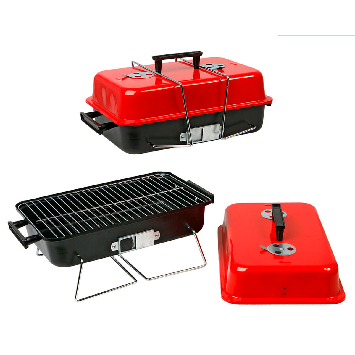 Barbecue Portable 43 x 25 x 23 cm Red/Black