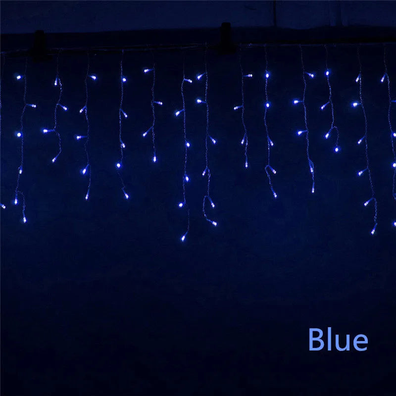 Weihnachtsbeleuchtung Außenbereich Dekoration 4m Länge 0,4-0,6m Fallhöhe LED Vorhang Eiszapfen Lichterkette Garten Weihnachtsfeier Deko-Beleuchtung