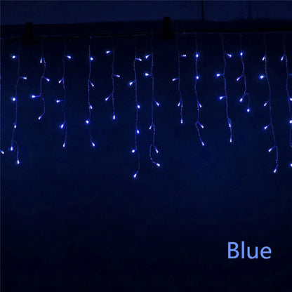 Weihnachtsbeleuchtung Außenbereich Dekoration 4m Länge 0,4-0,6m Fallhöhe LED Vorhang Eiszapfen Lichterkette Garten Weihnachtsfeier Deko-Beleuchtung