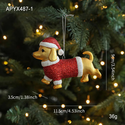 Christmas Hanging Pendant Bright Plastic Hanging Ornament Cartoon Ornament Eye-Catching Christmas Tree Decoration For Gift