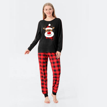 2025 New Deer Plaid Print Pajamas Set for Family Matching Christmas Pyjamas Adults Kids Casual 2 Pieces Suit Homewear Xmas Look