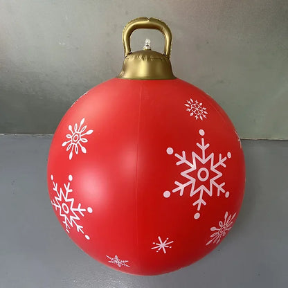 Christmas Inflatable Decorated Ball 60cm PVC Giant Big Large Balls Xmas Tree Decoration Toy Ball without Light Ornament Home New