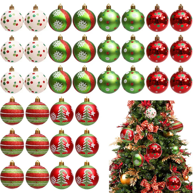 Christmas Balls Ornament Glittering Hanging Xmas Balls for Tree Decoration Candy Balls for Christmas Home Indoor Holiday Party