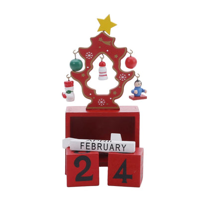 Christmas Count Down Calendar Santa Claus Elk Snowman Wooden Calendar Christmas Ornaments Home Desktop Decoration New Year Gifts