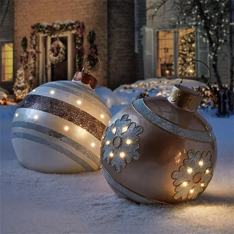 2025 Christmas 60cm Outdoor Inflatable Ball PVC Giant Big Ball Tree Ornament Outdoor Toy Ball Christmas Gift Ornament 2026