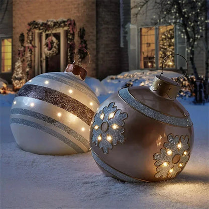 2025 Christmas 60cm Outdoor Inflatable Ball PVC Giant Big Ball Tree Ornament Outdoor Toy Ball Christmas Gift Ornament 2026