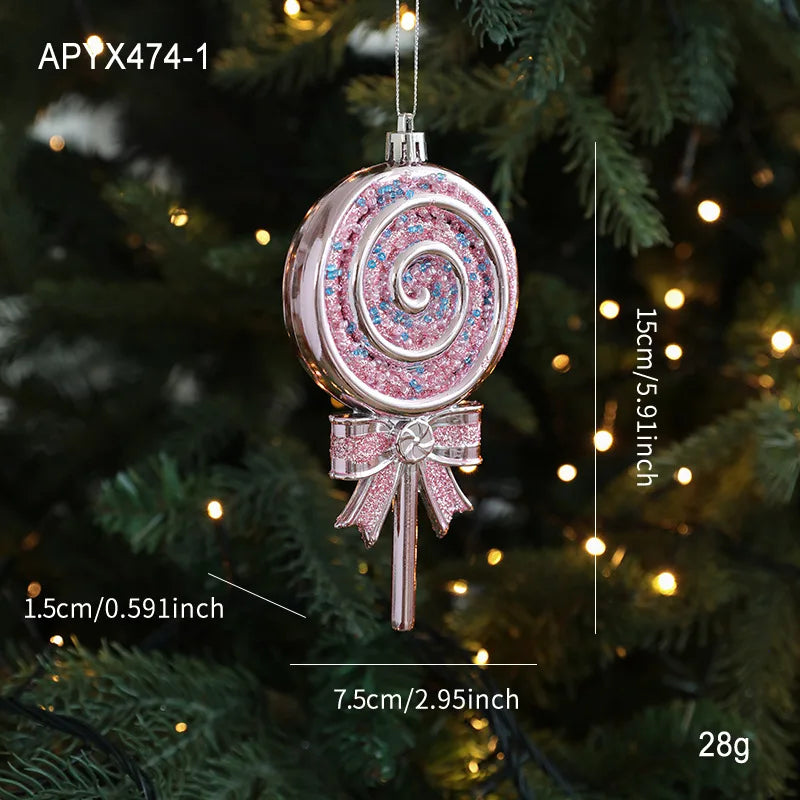 Christmas Hanging Pendant Bright Plastic Hanging Ornament Cartoon Ornament Eye-Catching Christmas Tree Decoration For Gift