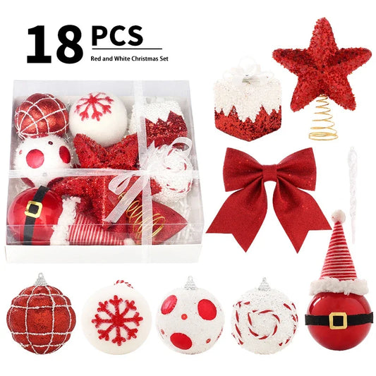 Christmas Tree Balls 18pcs Big Christmas Ball Multicolor Ball Decorations Christmas Tree Ornaments Set for Home Party