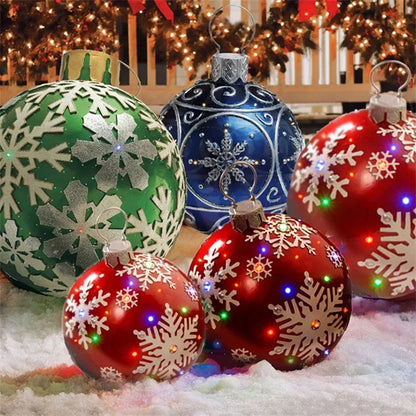 2025 Christmas 60cm Outdoor Inflatable Ball PVC Giant Big Ball Tree Ornament Outdoor Toy Ball Christmas Gift Ornament 2026