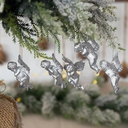 6pcsChristmas Tree Angel Hanging Ornament Christmas Gold Silver Cute Little Angel Decoration Supplies Party Garland Garland Hang