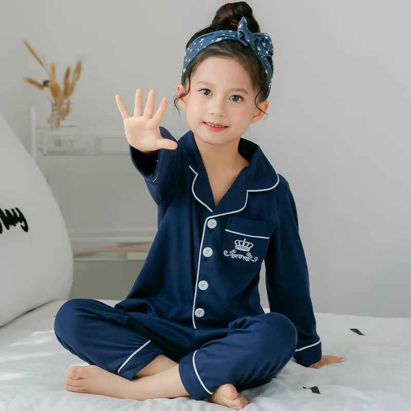Children Pajamas Sets Cotton 2024 Spring Kids Cartoon Homewear Suit Girls Casual Long Sleeve Christmas Pyjamas Set Sleepwear