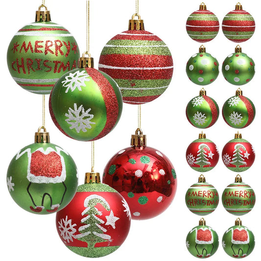 Christmas Balls Ornament Glittering Hanging Xmas Balls for Tree Decoration Candy Balls for Christmas Home Indoor Holiday Party
