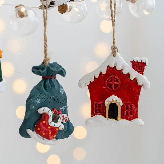 Hanging Ornaments Christmas Tree Snowman Pendant Home Decoration Christmas Decoration Socks Pendant Christmas Resin Ornaments