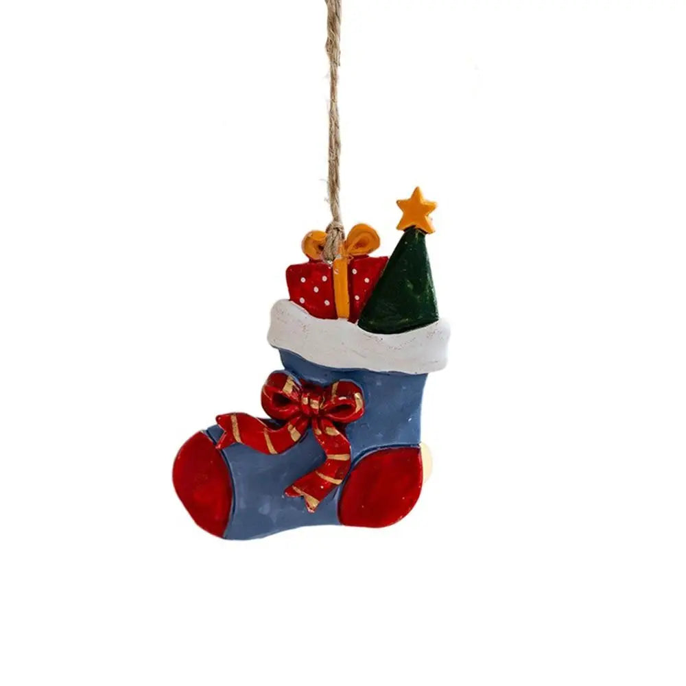 Hanging Ornaments Christmas Tree Snowman Pendant Home Decoration Christmas Decoration Socks Pendant Christmas Resin Ornaments