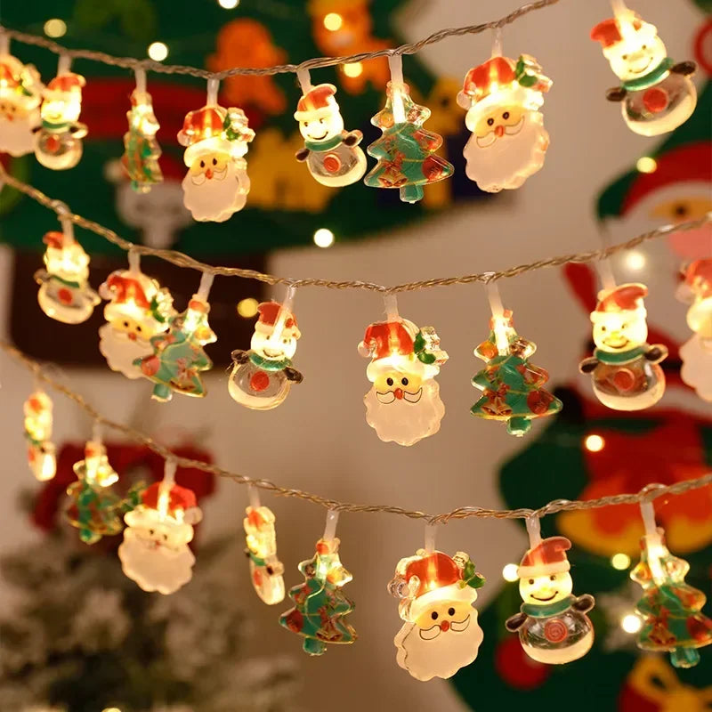Weihnachtsbeleuchtung mit Santa Claus & Schneemann