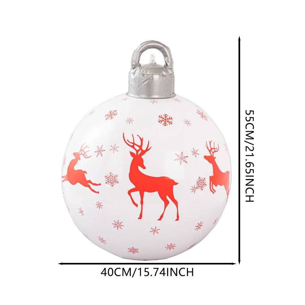 55CM Christmas Inflatable Ball Outdoor Garden Decorations PVC Giant Xmas Ball Christmas Large Balls Toy New Year Party Decors