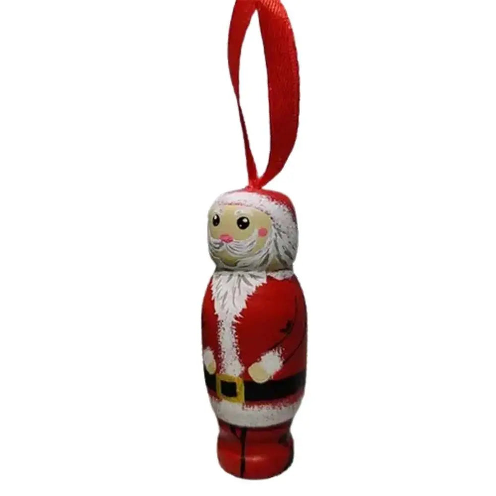 Christmas Tree Christmas Tree Ornament Hanging Pendant Funny Santa Santa Tree Pendant Wooden Xmas Dolls Christmas Decoration