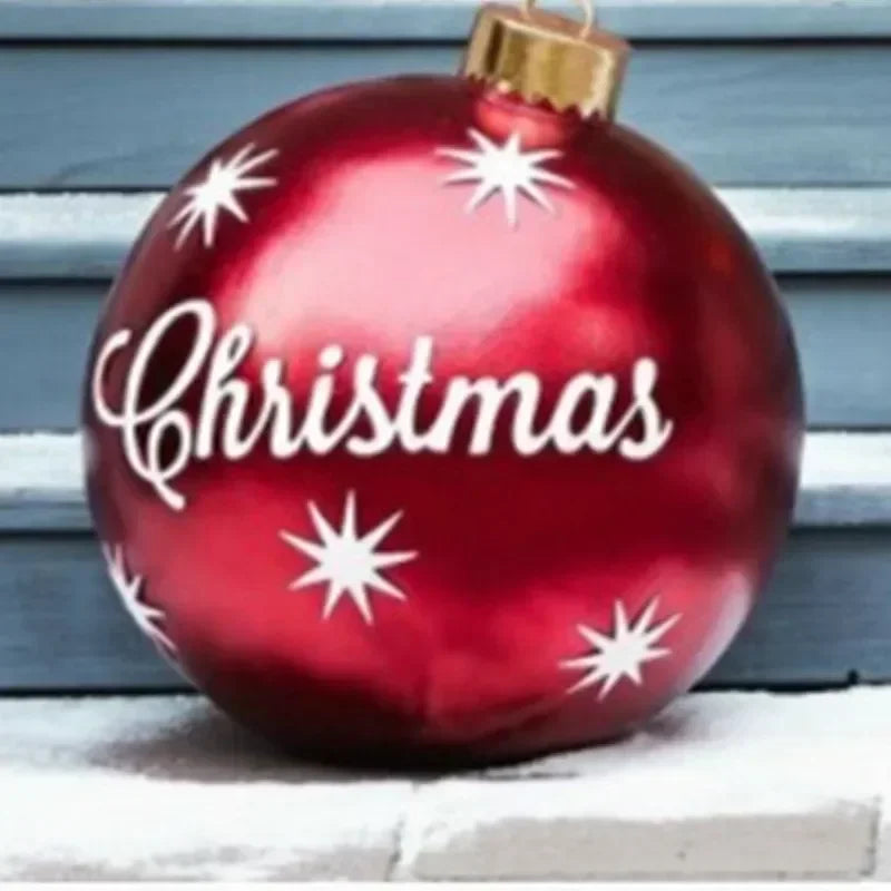 2025 Christmas 60cm Outdoor Inflatable Ball PVC Giant Big Ball Tree Ornament Outdoor Toy Ball Christmas Gift Ornament 2026