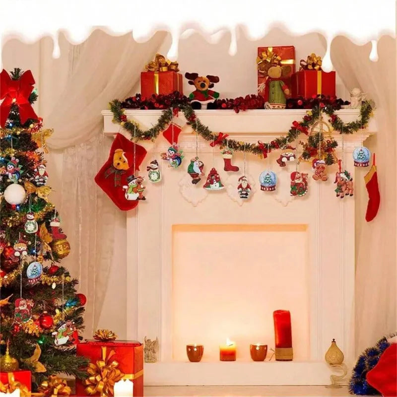 48pcs Christmas Wooden Hanging Ornaments - Perfect for Tree Decorations, Yard Decoration, Party Decor & More!