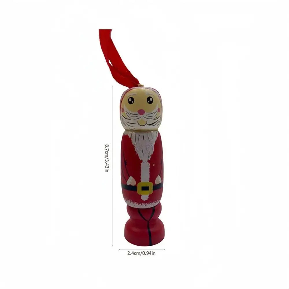 Christmas Tree Christmas Tree Ornament Hanging Pendant Funny Santa Santa Tree Pendant Wooden Xmas Dolls Christmas Decoration