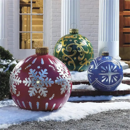 Christmas Inflatable Decorated Ball 60cm PVC Giant Big Large Balls Xmas Tree Decoration Toy Ball without Light Ornament Home New