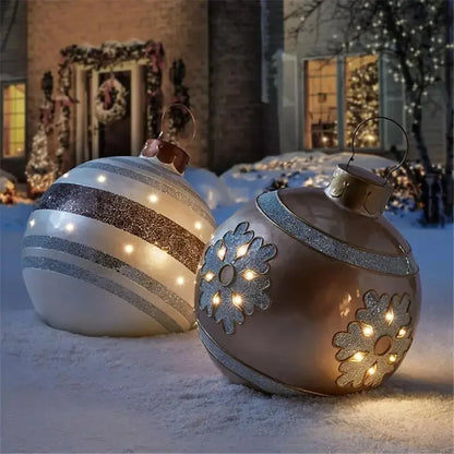 Christmas Inflatable Decorated Ball 60cm PVC Giant Big Large Balls Xmas Tree Decoration Toy Ball without Light Ornament Home New