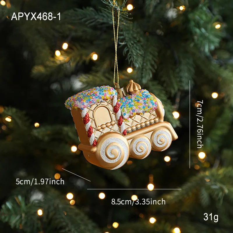 Christmas Hanging Pendant Bright Plastic Hanging Ornament Cartoon Ornament Eye-Catching Christmas Tree Decoration For Gift