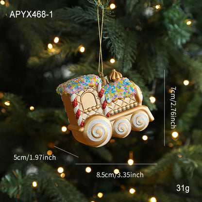 Christmas Hanging Pendant Bright Plastic Hanging Ornament Cartoon Ornament Eye-Catching Christmas Tree Decoration For Gift