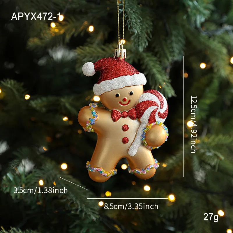Christmas Hanging Pendant Bright Plastic Hanging Ornament Cartoon Ornament Eye-Catching Christmas Tree Decoration For Gift