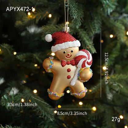 Christmas Hanging Pendant Bright Plastic Hanging Ornament Cartoon Ornament Eye-Catching Christmas Tree Decoration For Gift