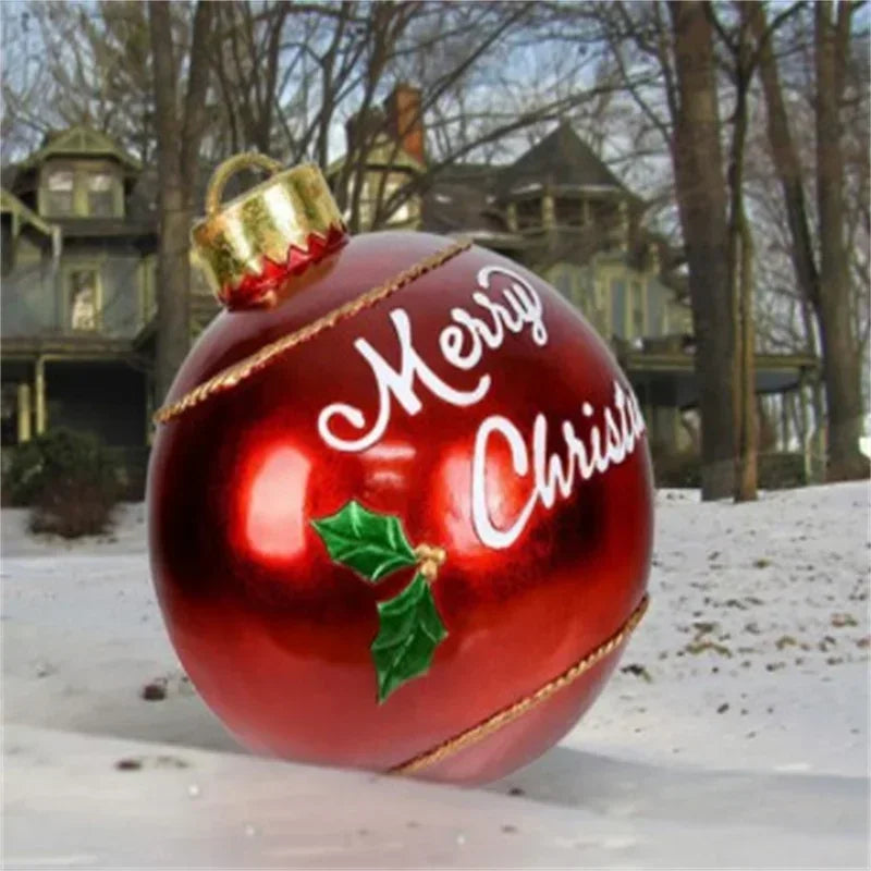 2025 Christmas 60cm Outdoor Inflatable Ball PVC Giant Big Ball Tree Ornament Outdoor Toy Ball Christmas Gift Ornament 2026