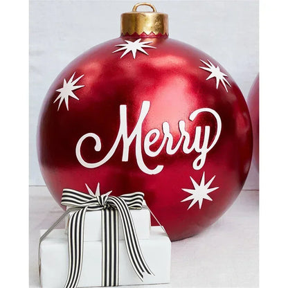 2025 Christmas 60cm Outdoor Inflatable Ball PVC Giant Big Ball Tree Ornament Outdoor Toy Ball Christmas Gift Ornament 2026