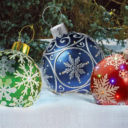 2025 Christmas 60cm Outdoor Inflatable Ball PVC Giant Big Ball Tree Ornament Outdoor Toy Ball Christmas Gift Ornament 2026