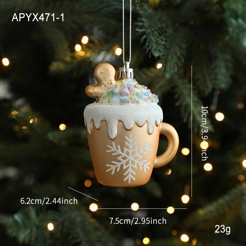 Christmas Hanging Pendant Bright Plastic Hanging Ornament Cartoon Ornament Eye-Catching Christmas Tree Decoration For Gift