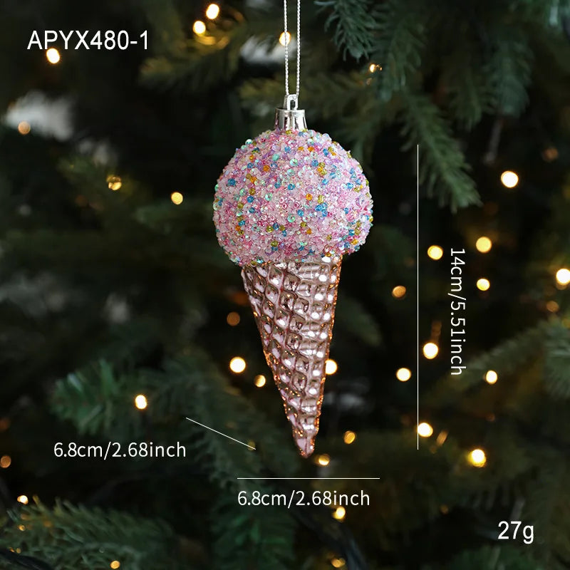 Christmas Hanging Pendant Bright Plastic Hanging Ornament Cartoon Ornament Eye-Catching Christmas Tree Decoration For Gift