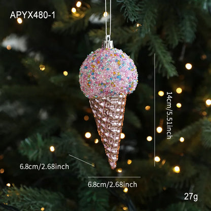 Christmas Hanging Pendant Bright Plastic Hanging Ornament Cartoon Ornament Eye-Catching Christmas Tree Decoration For Gift