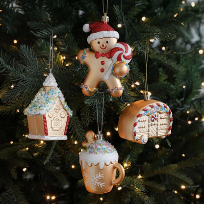 Christmas Hanging Pendant Bright Plastic Hanging Ornament Cartoon Ornament Eye-Catching Christmas Tree Decoration For Gift