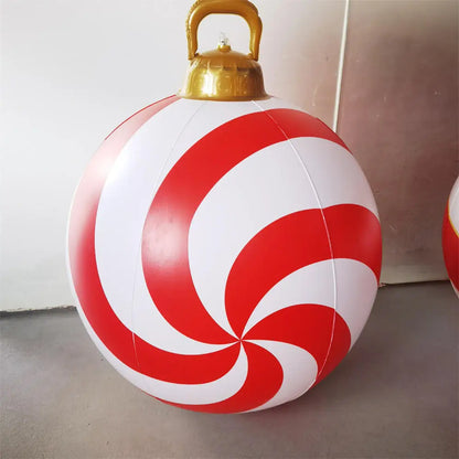 55CM Christmas Inflatable Ball Outdoor Garden Decorations PVC Giant Xmas Ball Christmas Large Balls Toy New Year Party Decors