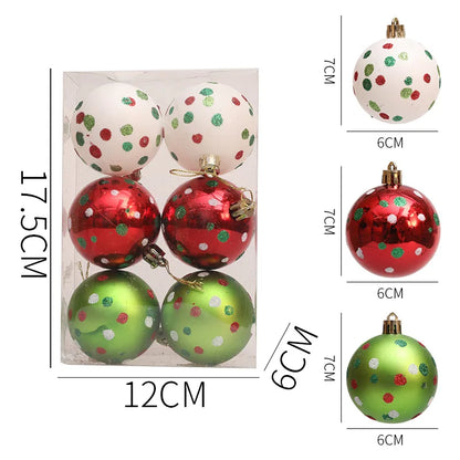 Christmas Balls Ornament Glittering Hanging Xmas Balls for Tree Decoration Candy Balls for Christmas Home Indoor Holiday Party