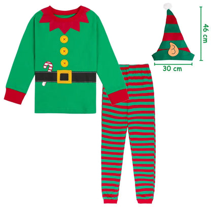 Kids Christmas Pyjamas Infant Boys Girls Santa Claus Pajamas Toddler Xmas Elk Nightwear Elf New Year Gift Green Red Clothes Pjs