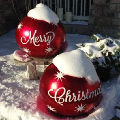 2025 Christmas 60cm Outdoor Inflatable Ball PVC Giant Big Ball Tree Ornament Outdoor Toy Ball Christmas Gift Ornament 2026