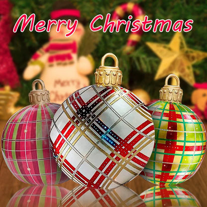 Christmas Inflatable Decorated Ball 60cm PVC Giant Big Large Balls Xmas Tree Decoration Toy Ball without Light Ornament Home New