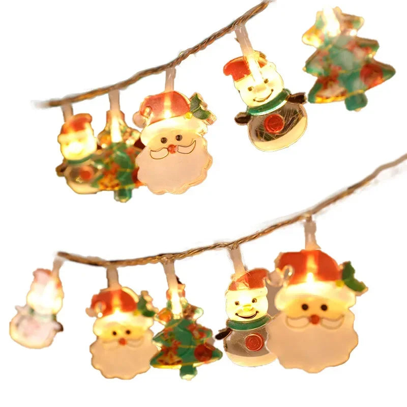 Weihnachtsbeleuchtung mit Santa Claus & Schneemann