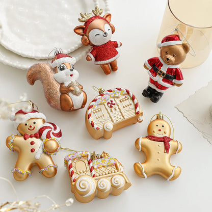 Christmas Hanging Pendant Bright Plastic Hanging Ornament Cartoon Ornament Eye-Catching Christmas Tree Decoration For Gift