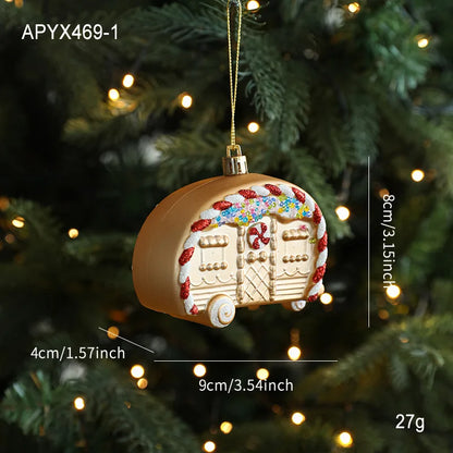 Christmas Hanging Pendant Bright Plastic Hanging Ornament Cartoon Ornament Eye-Catching Christmas Tree Decoration For Gift