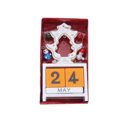 Christmas Count Down Calendar Santa Claus Elk Snowman Wooden Calendar Christmas Ornaments Home Desktop Decoration New Year Gifts